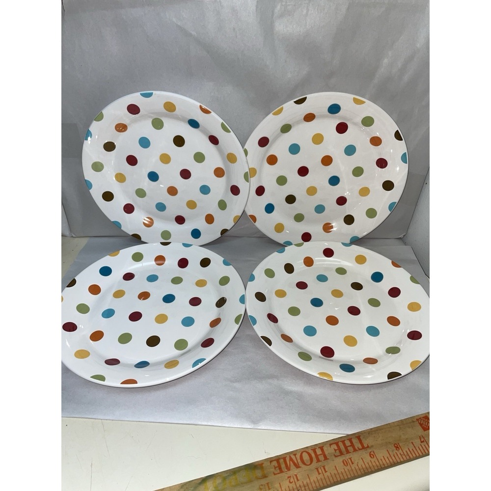 Set Of 4 Pier 1 Confetti Salad Bread Plates